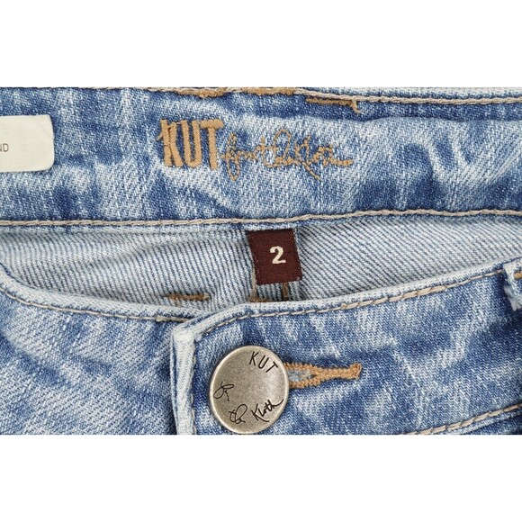 Kut From The Kloth Women's Catherine Boyfriend Distressed Straight Jeans Size 2 - Picture 3 of 16